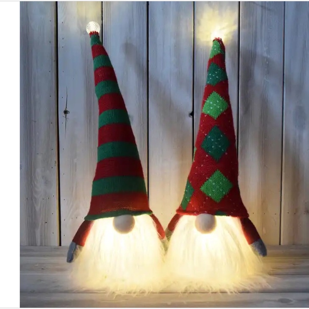 Festive Light-Up Gnome Decor